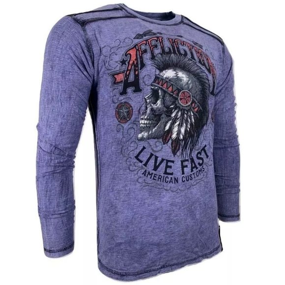 AFFLICTION Men's T-Shirt L/S AC IROQUOIS Tee - Picture 5 of 12